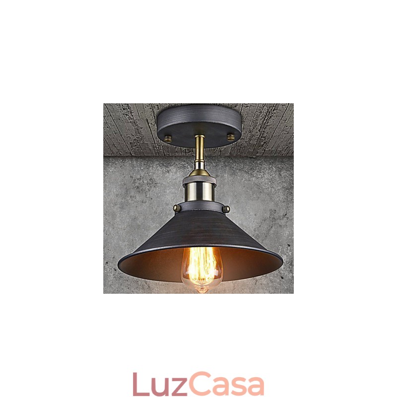 Mini luminária de teto Edison vintage 1 luz de metal embutida