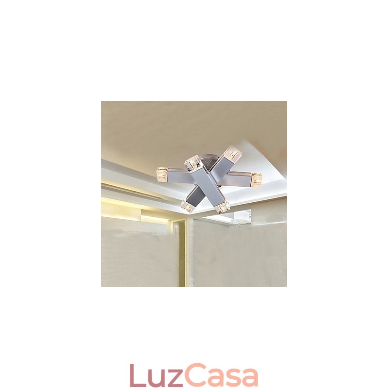 Luminária de teto moderna com 6 luzes em design chique
