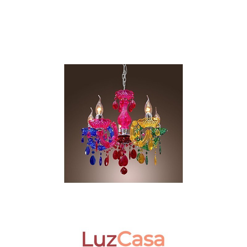 Lustre de acrílico cromado cristal clássico tradicional