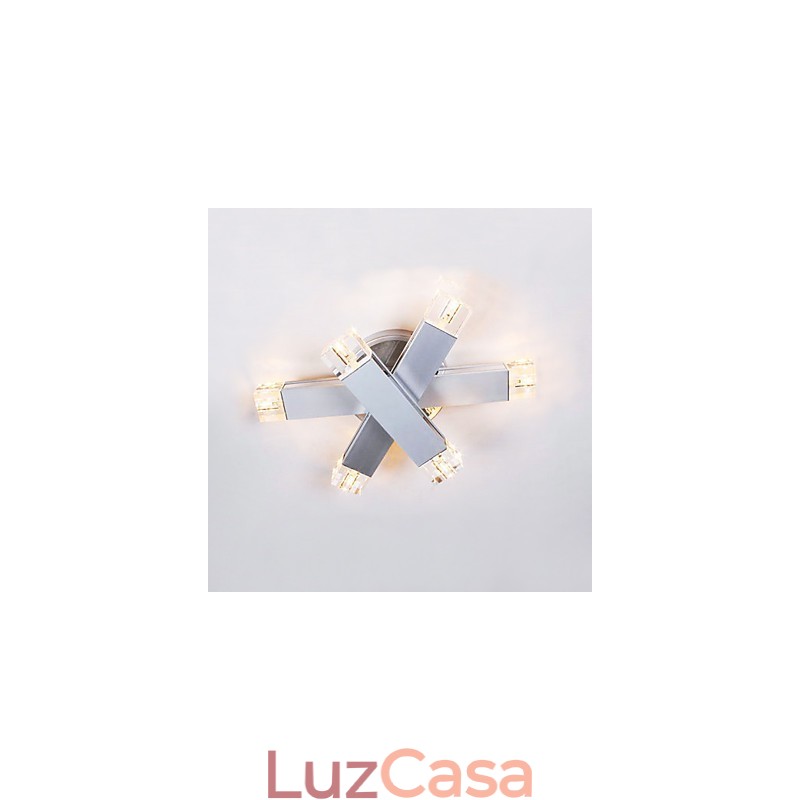 Luminária de teto moderna com 6 luzes em design chique