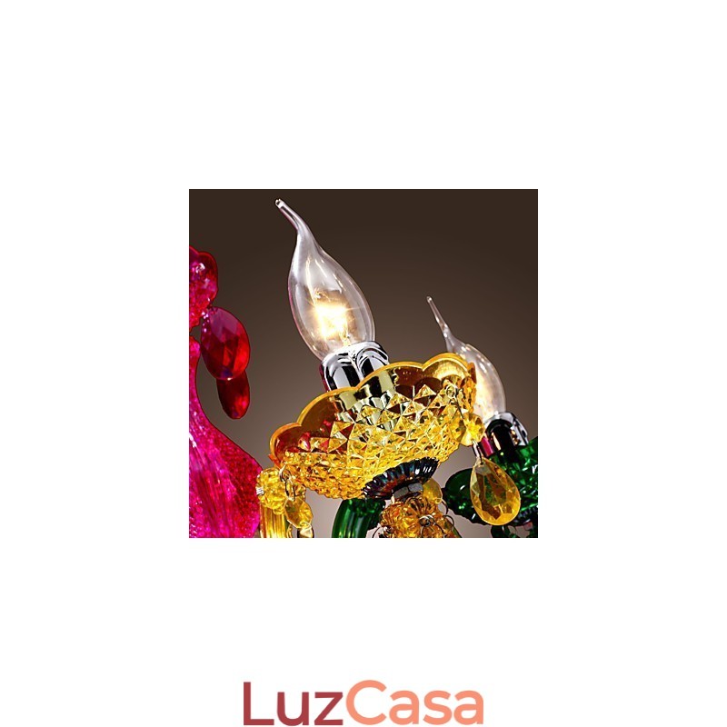 Lustre de acrílico cromado cristal clássico tradicional