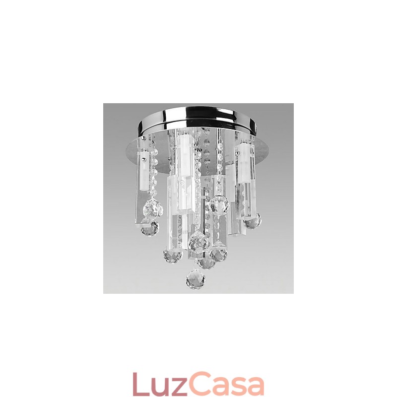 Luminária de teto de cristal com 8 luzes