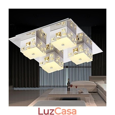 Luminária de teto 4 luzes moderna simples artística Luminária de teto 4 luzes moderna simples artística