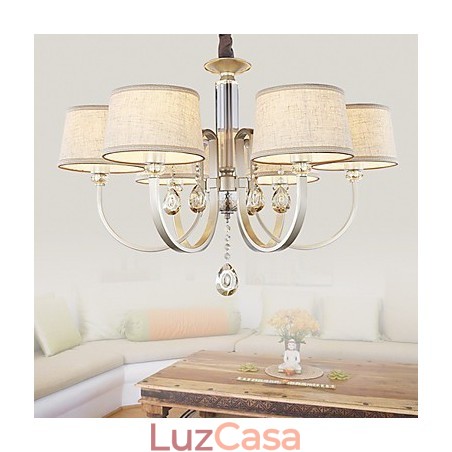 Lustre de metal com pintura em cristal country Lustre de metal com pintura em cristal country