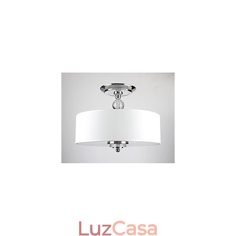 Elegante Crytal Flush Mount com 6 luzes em cúpula cilíndrica