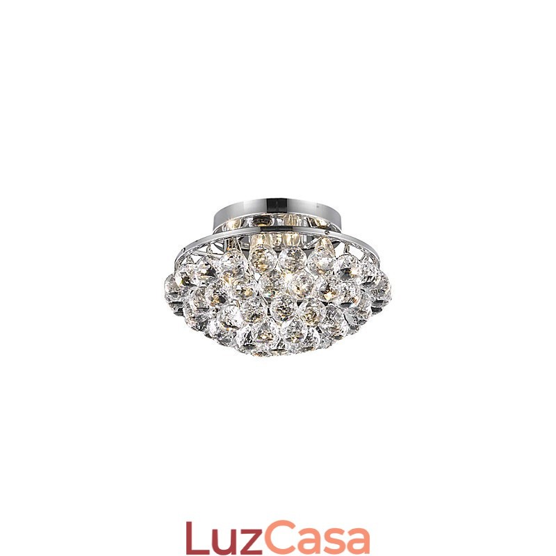 Luminárias de embutir modernas de 4 luzes com gotas de cristal em formato redondo
