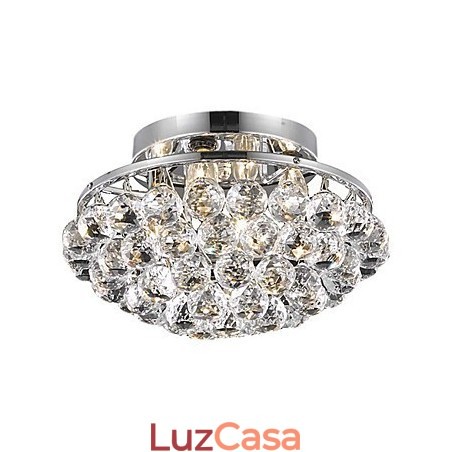 Luminárias de embutir modernas de 4 luzes com gotas de cristal em formato redondo Luminárias de embutir modernas de 4 luzes com gotas de cristal em formato redondo