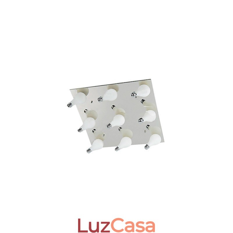 Luminária embutida moderna com 9 luzes em formato quadrado (base de lâmpada G4)