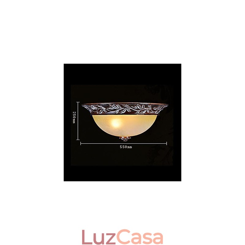 Luminária embutida em vidro branco amarelo resina prata entalhe europeu clássico