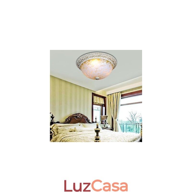 Padrão de luz de montagem embutida branca Resina de vidro Escultura dourada Clássico europeu
