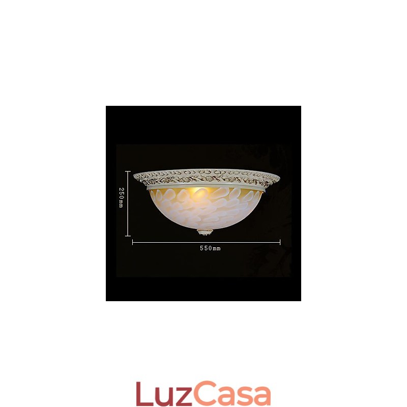 Padrão de luz de montagem embutida branca Resina de vidro Escultura dourada Clássico europeu