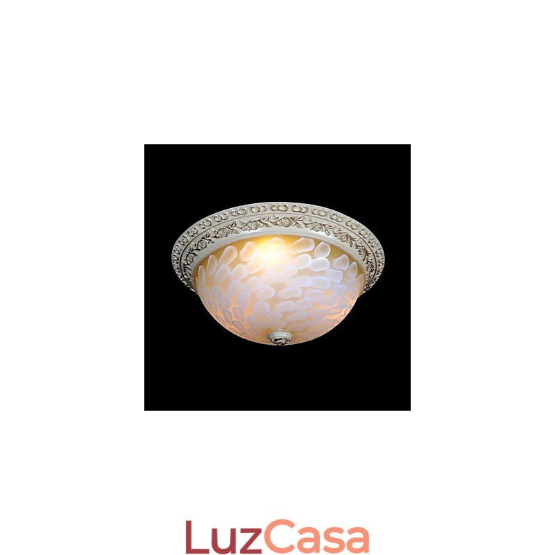 Padrão de luz de montagem embutida branca Resina de vidro Escultura dourada Clássico europeu
