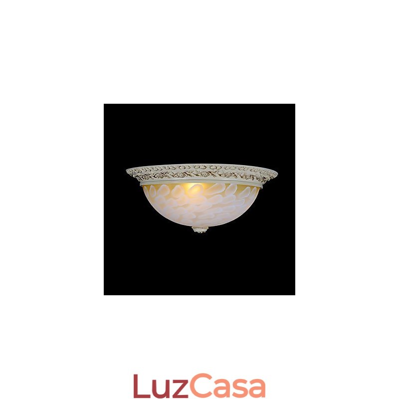 Padrão de luz de montagem embutida branca Resina de vidro Escultura dourada Clássico europeu