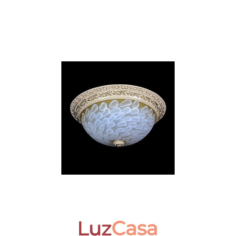 Padrão de luz de montagem embutida branca Resina de vidro Escultura dourada Clássico europeu