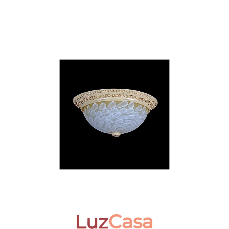 Padrão de luz de montagem embutida branca Resina de vidro Escultura dourada Clássico europeu