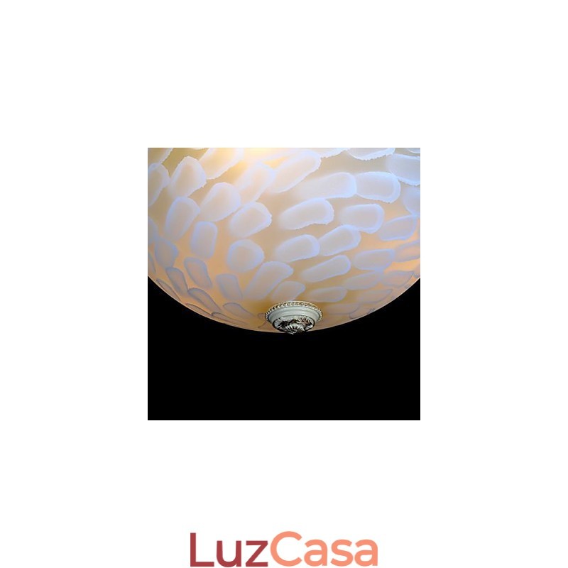 Padrão de luz de montagem embutida branca Resina de vidro Escultura dourada Clássico europeu