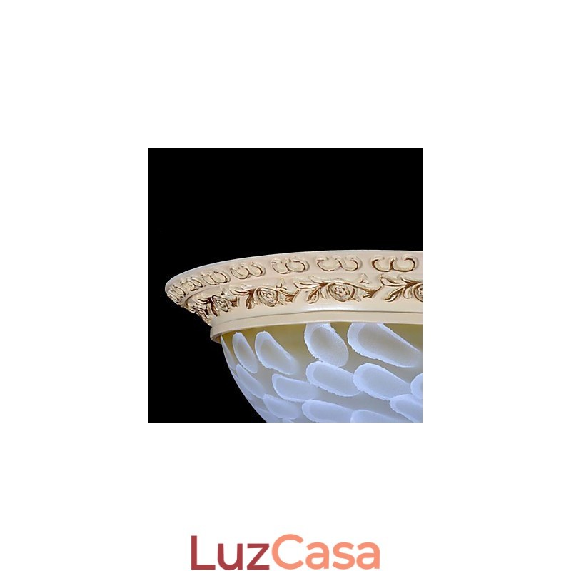 Padrão de luz de montagem embutida branca Resina de vidro Escultura dourada Clássico europeu