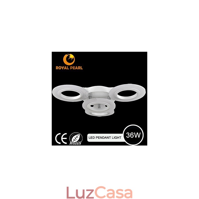 Luminária pendente moderna com quatro cabeças, luz circular acrílica