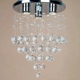 Luminária embutida de cristal com 3 luzes
