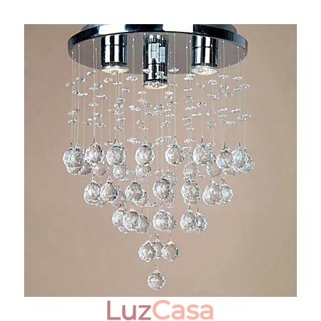 Luminária embutida de cristal com 3 luzes Luminária embutida de cristal com 3 luzes