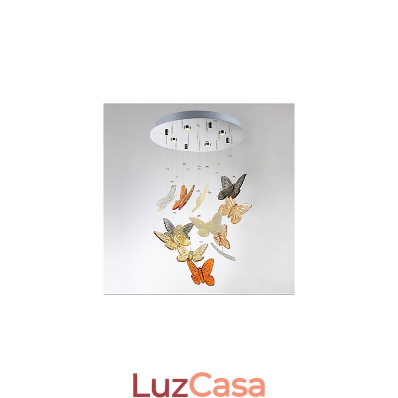 Luminária de Cristal Circular Borboleta Luminária de Cristal 4