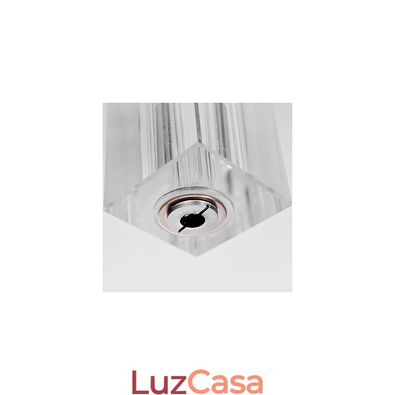 Luminária pendente moderna contemporânea de cristal cromado em metal