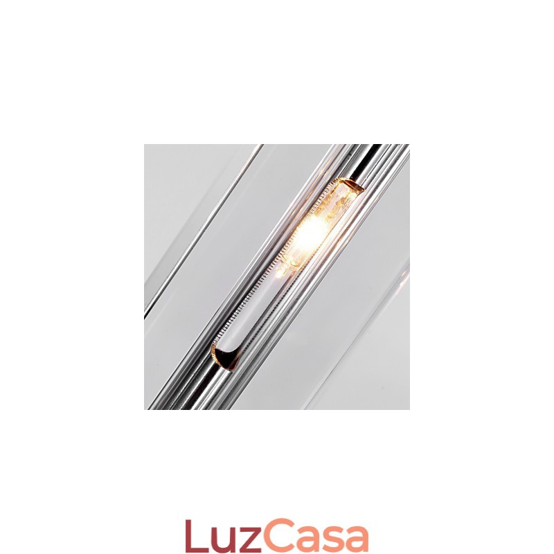 Luminária pendente moderna contemporânea de cristal cromado em metal