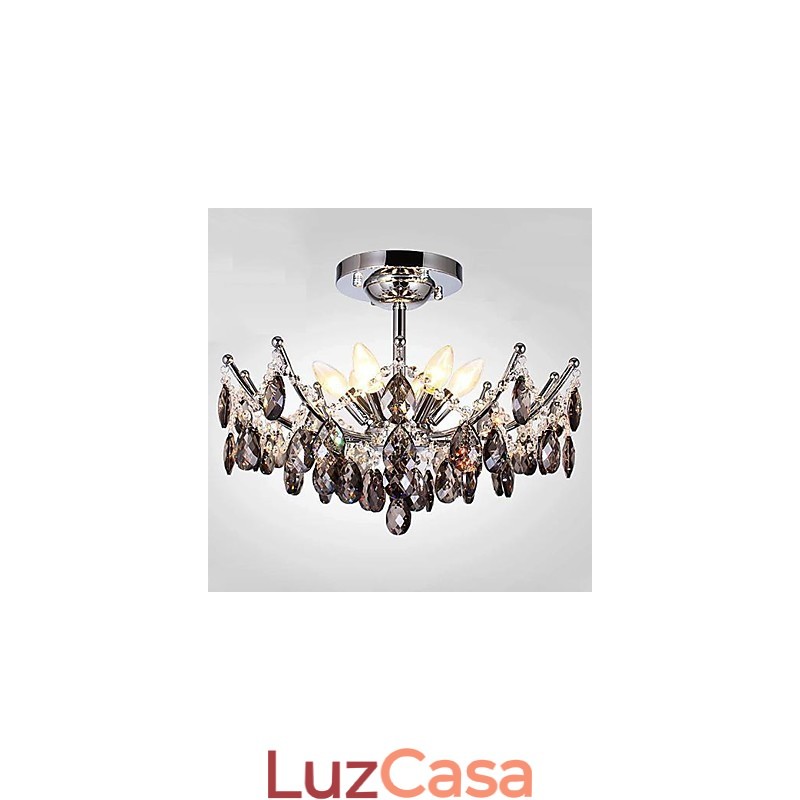Lustre 6 Luzes Simples Moderno Artístico
