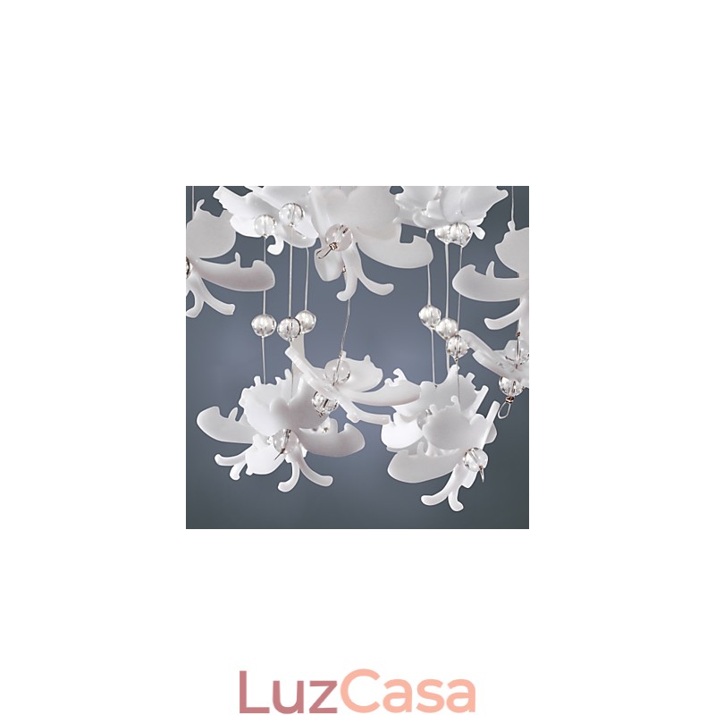 Moderno Semi Flush Mount com 3 luzes Butterfly Featured Shade