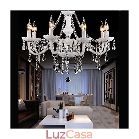 Lustre Cristal Moderno 6 Luzes Vidro Contemporâneo Lustre Cristal Moderno 6 Luzes Vidro Contemporâneo