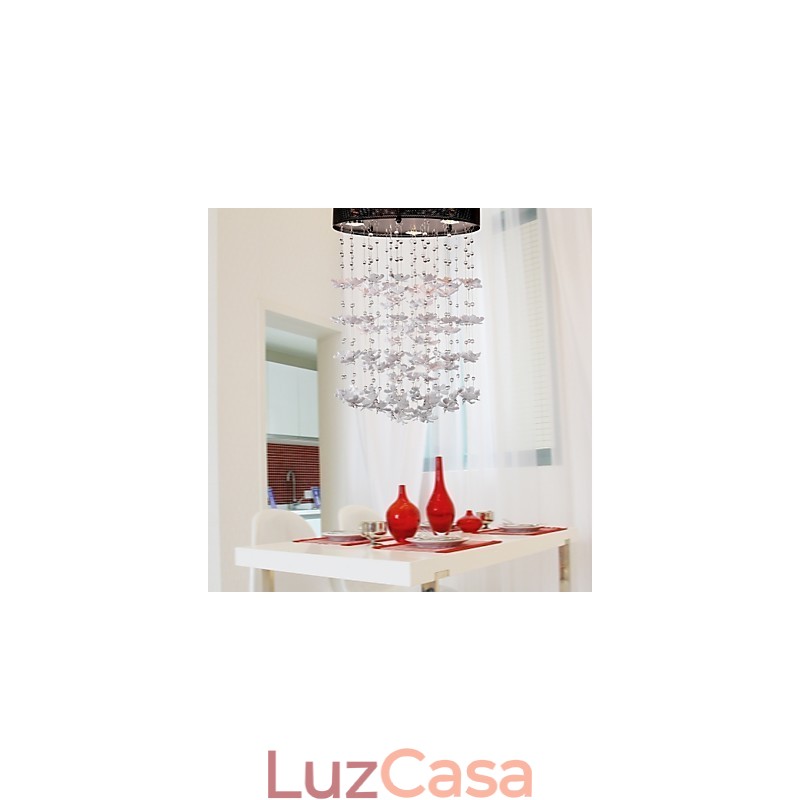 Moderno Semi Flush Mount com 3 luzes Butterfly Featured Shade