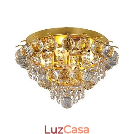 Moderno Cristal Flush Mount com 5 Luzes Moderno Cristal Flush Mount com 5 Luzes