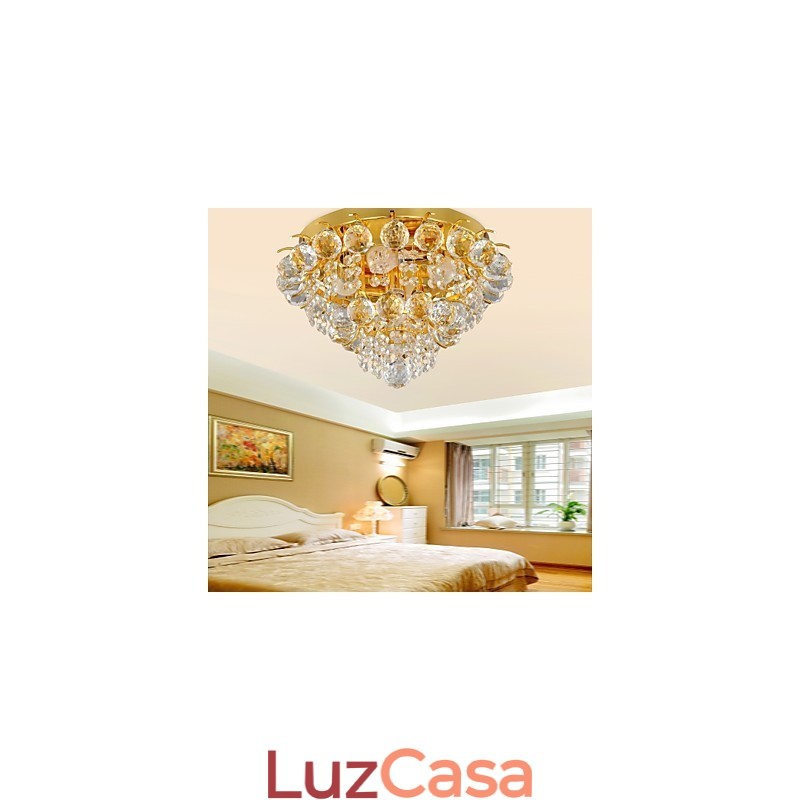 Moderno Cristal Flush Mount com 5 Luzes