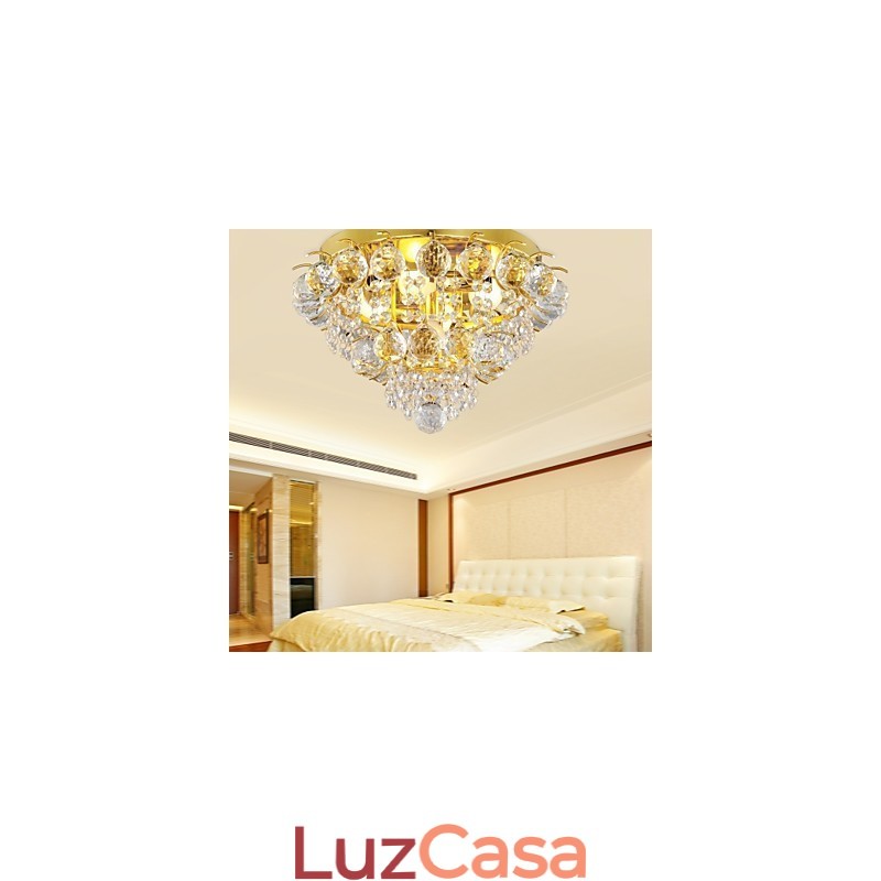 Moderno Cristal Flush Mount com 5 Luzes
