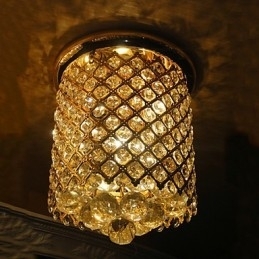 Cristal Moderno Flush Mount Dourado Acabamento em Formato Espiral