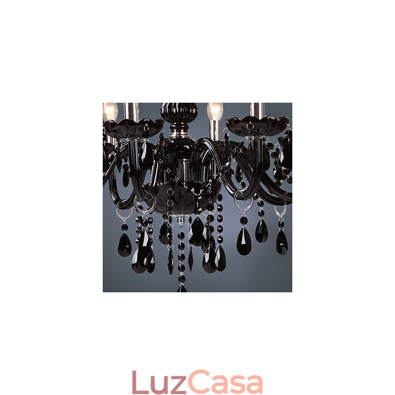 Lustre moderno contemporâneo de cristal galvanizado