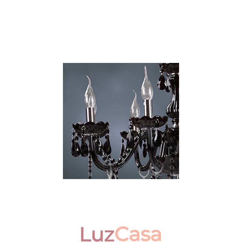 Lustre moderno contemporâneo de cristal galvanizado