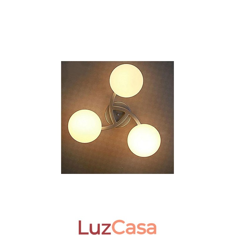 Luminária de teto 3 luzes moderna simples artística