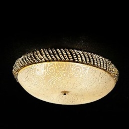Luminária de teto luxuosa com 4 luzes em dourado