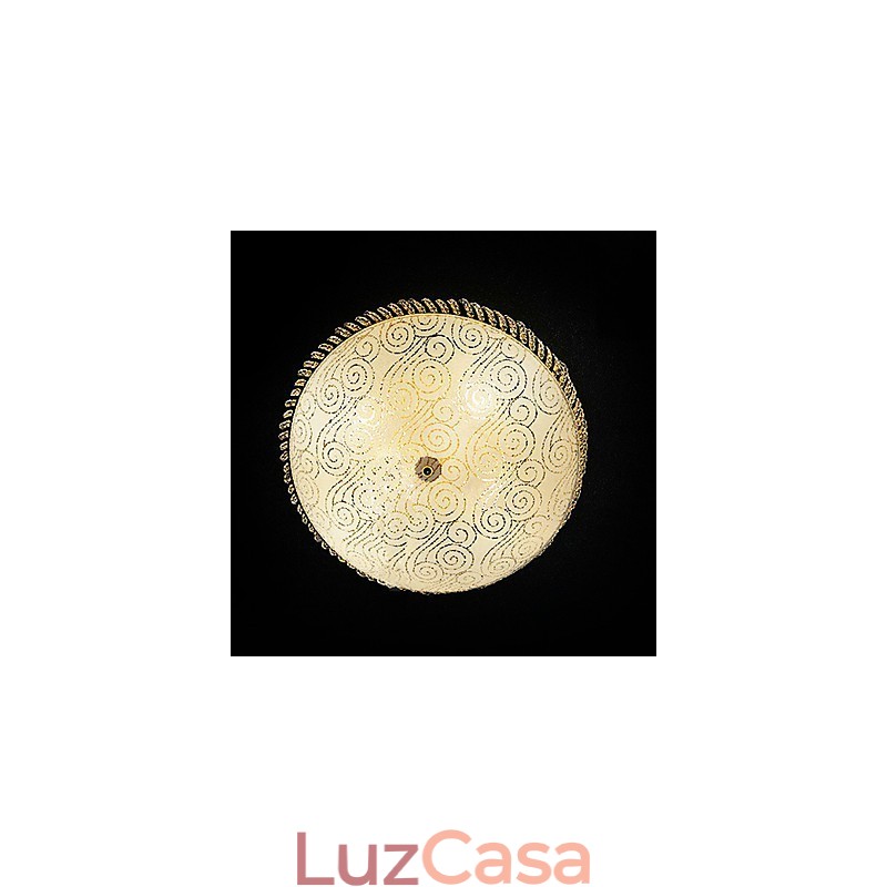 Luminária de teto luxuosa com 4 luzes em dourado
