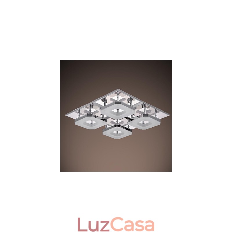Acrílico Flush Mount 4 luzes Moderno Acrílico Galvanoplastia Aço Inoxidável
