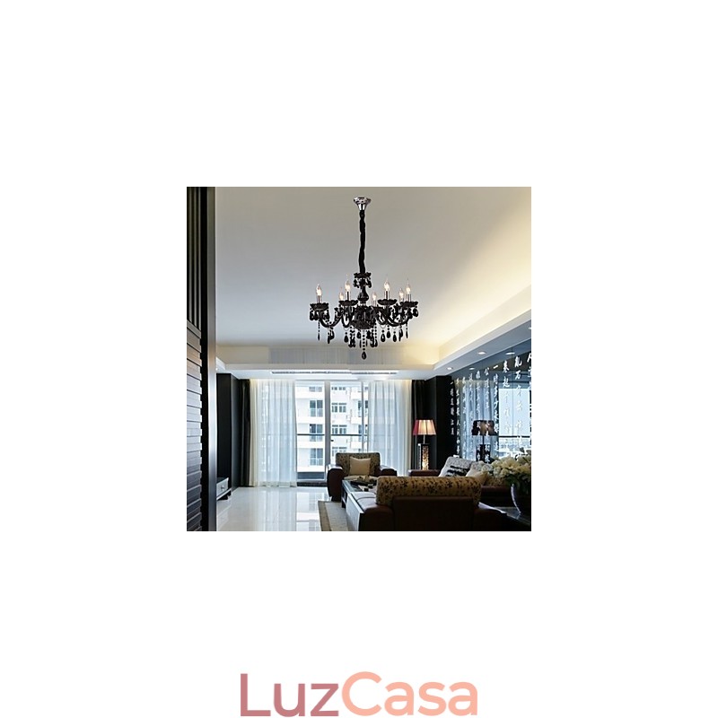 Lustre moderno contemporâneo de cristal galvanizado