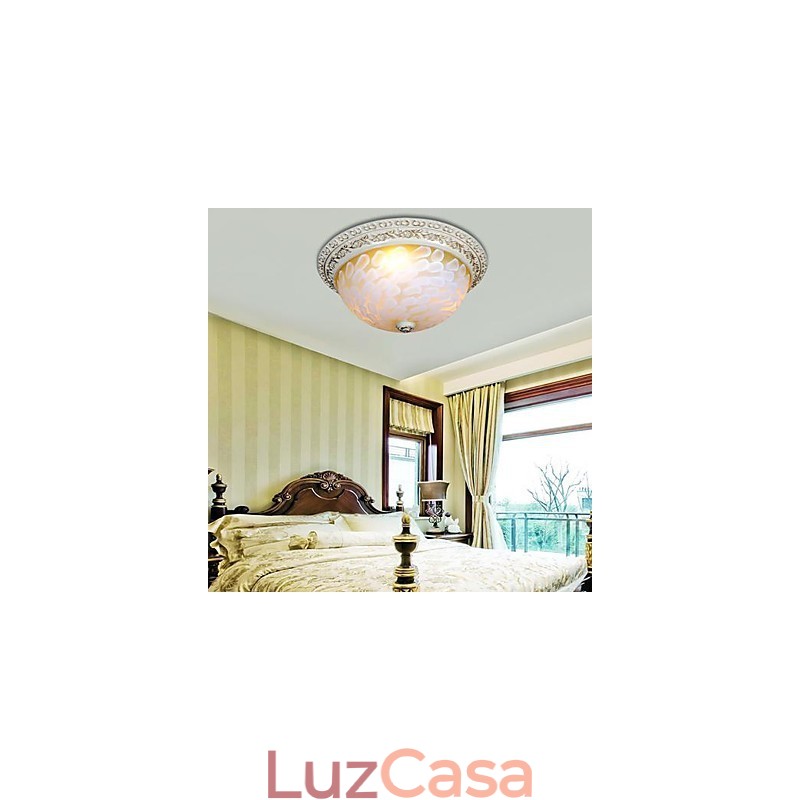 Padrão de luz de montagem embutida branca Resina de vidro Escultura dourada Clássico europeu