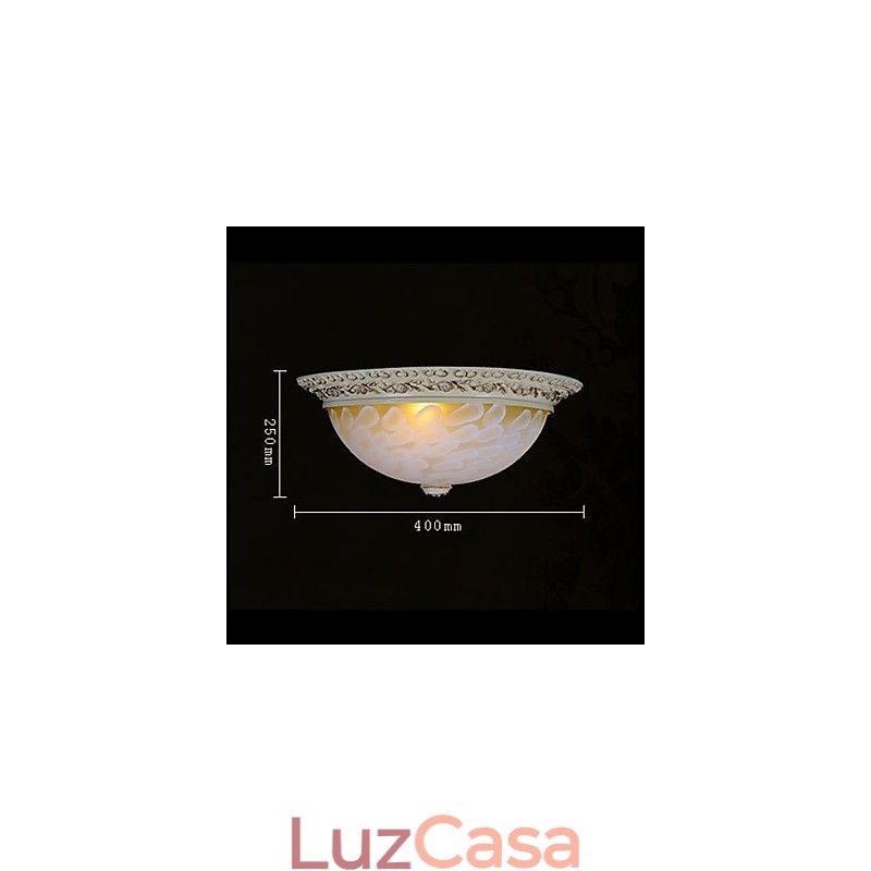 Padrão de luz de montagem embutida branca Resina de vidro Escultura dourada Clássico europeu
