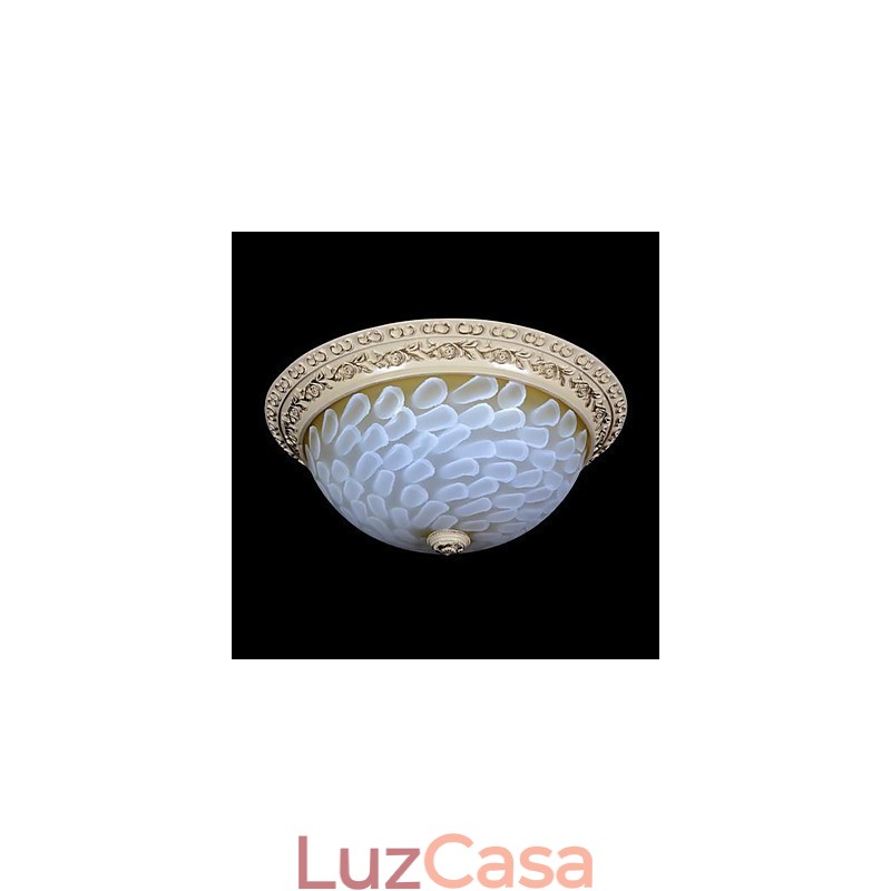 Padrão de luz de montagem embutida branca Resina de vidro Escultura dourada Clássico europeu