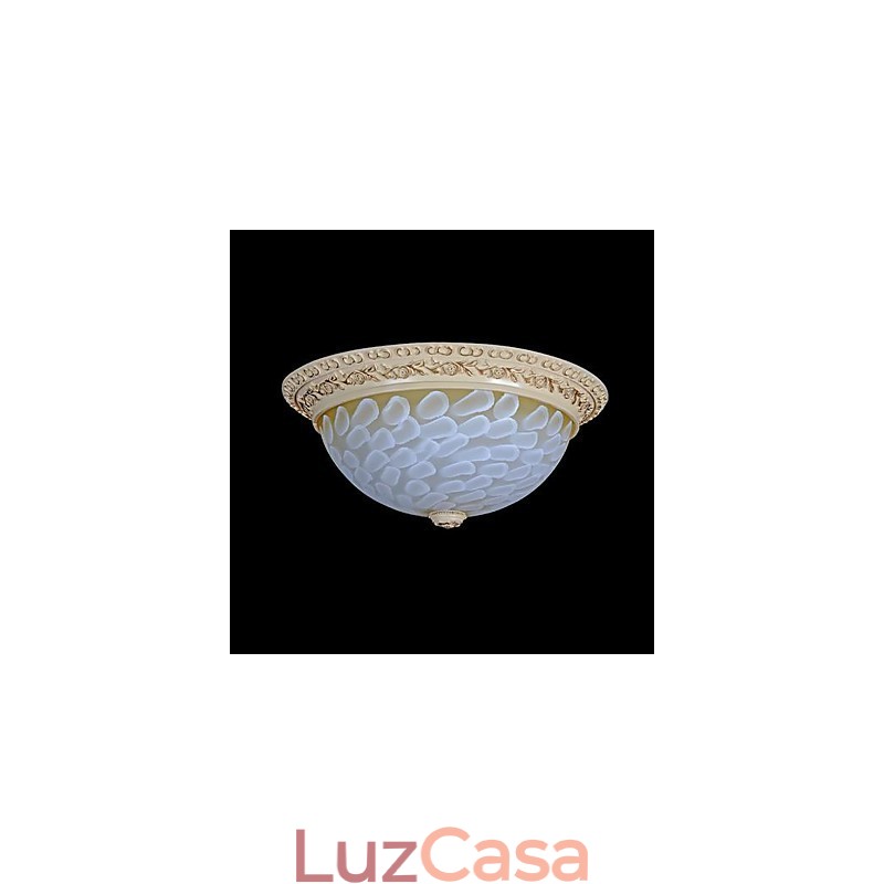 Padrão de luz de montagem embutida branca Resina de vidro Escultura dourada Clássico europeu