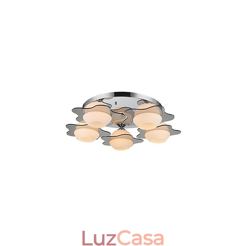Luminária de teto moderna embutida 5 luzes contemporâneas de metal