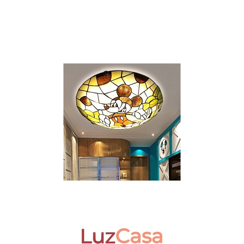 Luminária Dome Mediterrânea Sweet Children Mickey Mouse Luminária Dome 40 cm de diâmetro