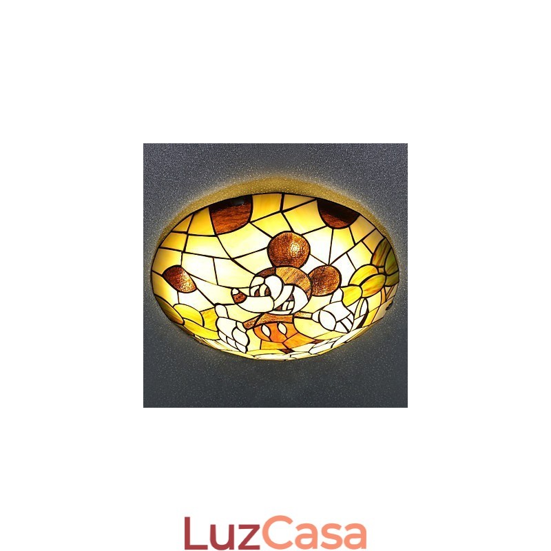 Luminária Dome Mediterrânea Sweet Children Mickey Mouse Luminária Dome 40 cm de diâmetro