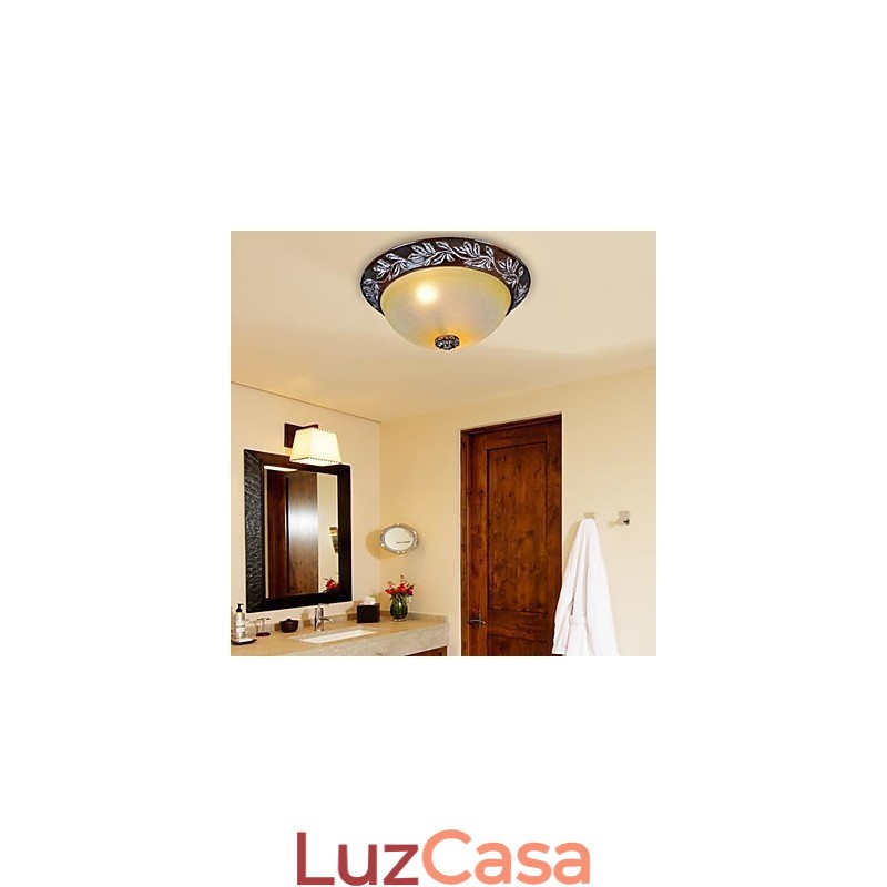 Luminária embutida em vidro branco amarelo resina prata entalhe europeu clássico